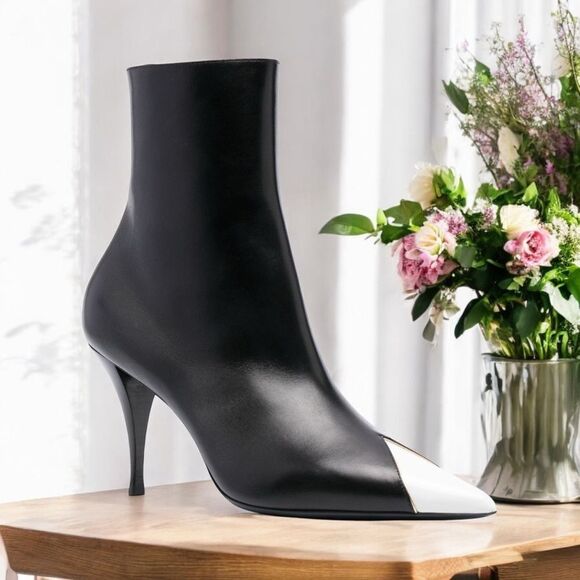 NWT YSL Jam Leather Ankle Boots - Picture 1 of 11